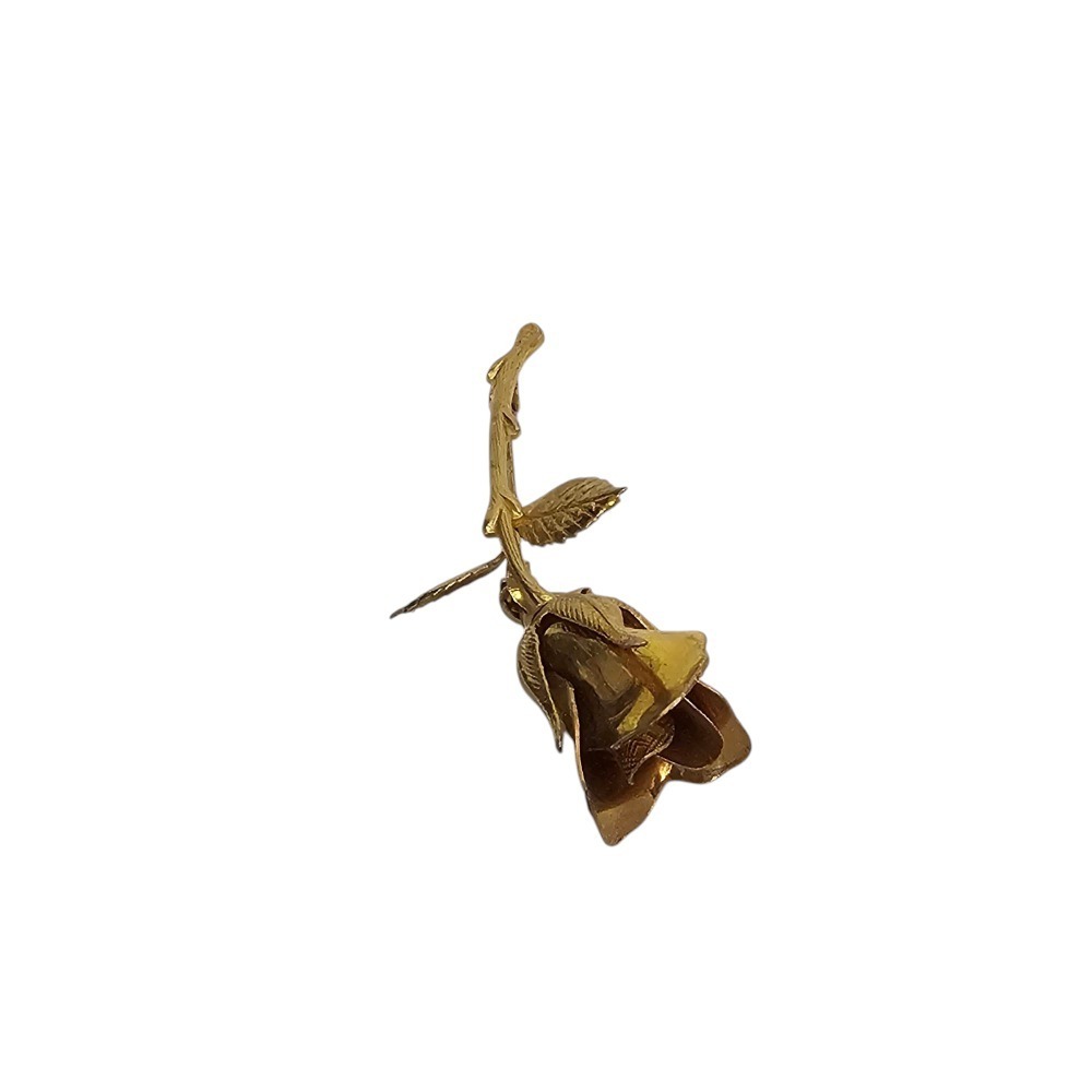 Rose Flower Brooch Pin Gold Tone Floral Lapel Pin Wedding‎ Jewelry - Picture 5 of 10